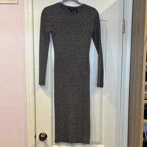 Theory Charcoal Long Sleeve Dress
